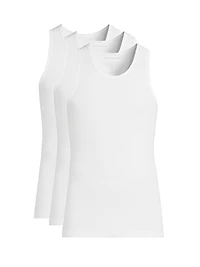 3-Pack Ribbed Jersey Slim-Fit Tank Set