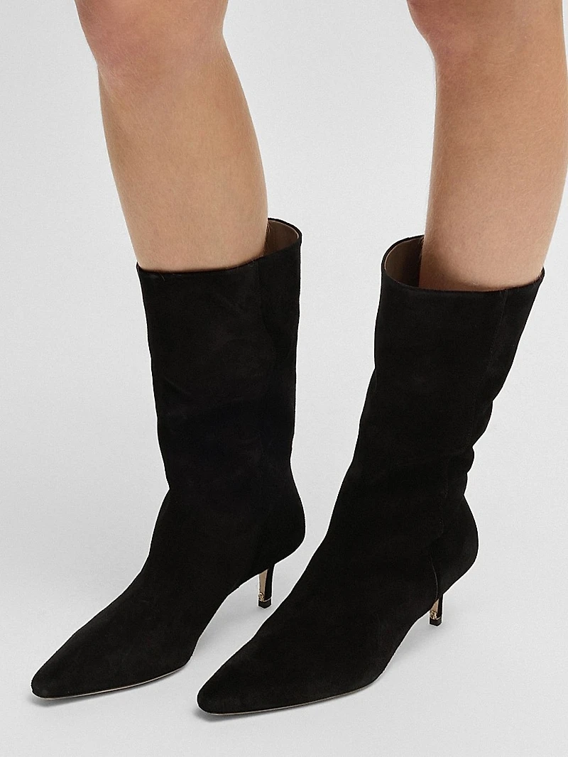 Suede Boots with Double B Monogram