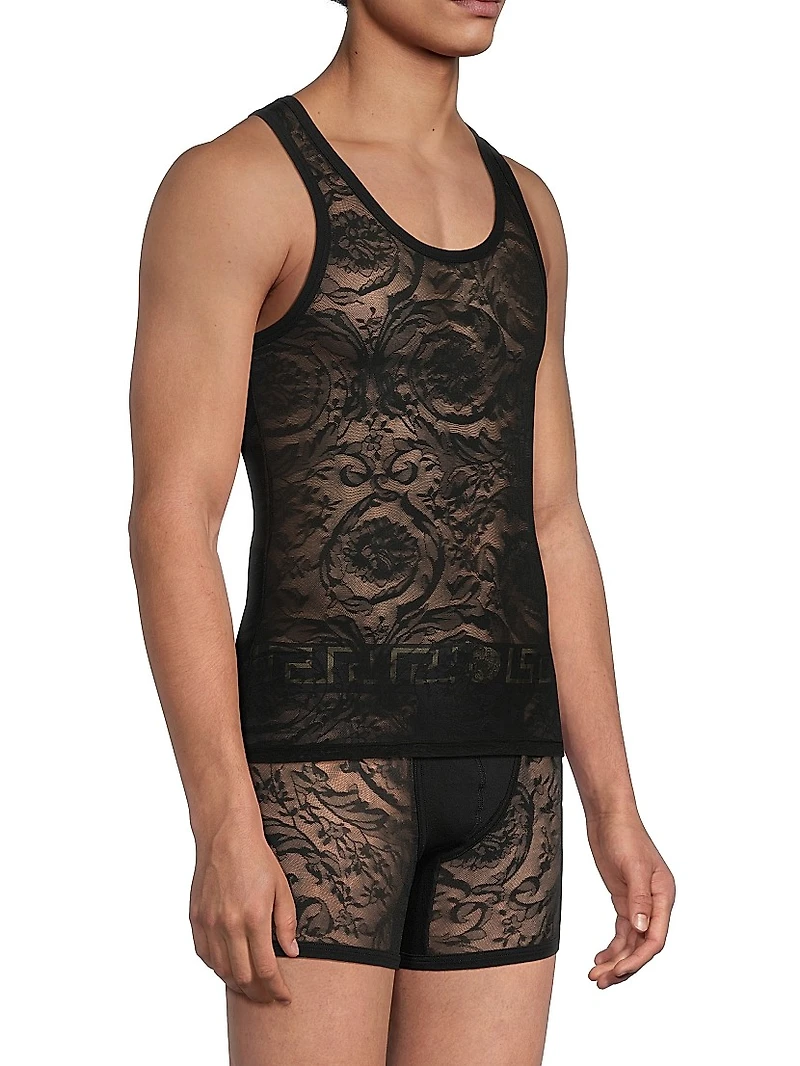 Barocco Sheer Lace Tank