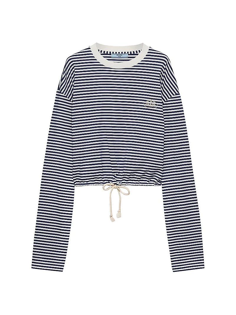 Long-Sleeved Striped Jersey T-Shirt