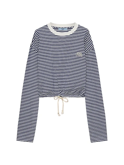 Long-Sleeved Striped Jersey T-Shirt