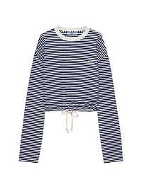 Long-Sleeved Striped Jersey T-Shirt