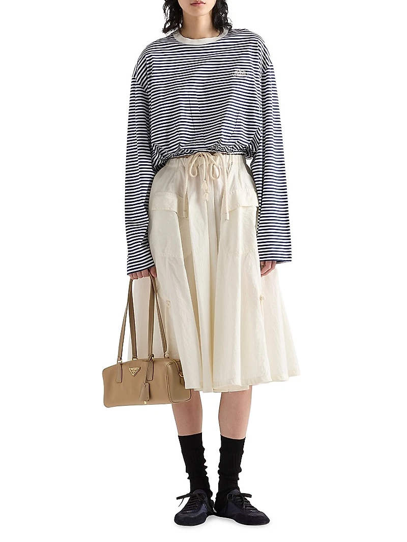 Long-Sleeved Striped Jersey T-Shirt