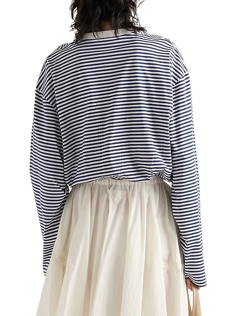 Long-Sleeved Striped Jersey T-Shirt