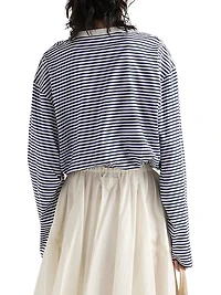 Long-Sleeved Striped Jersey T-Shirt