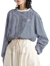Long-Sleeved Striped Jersey T-Shirt