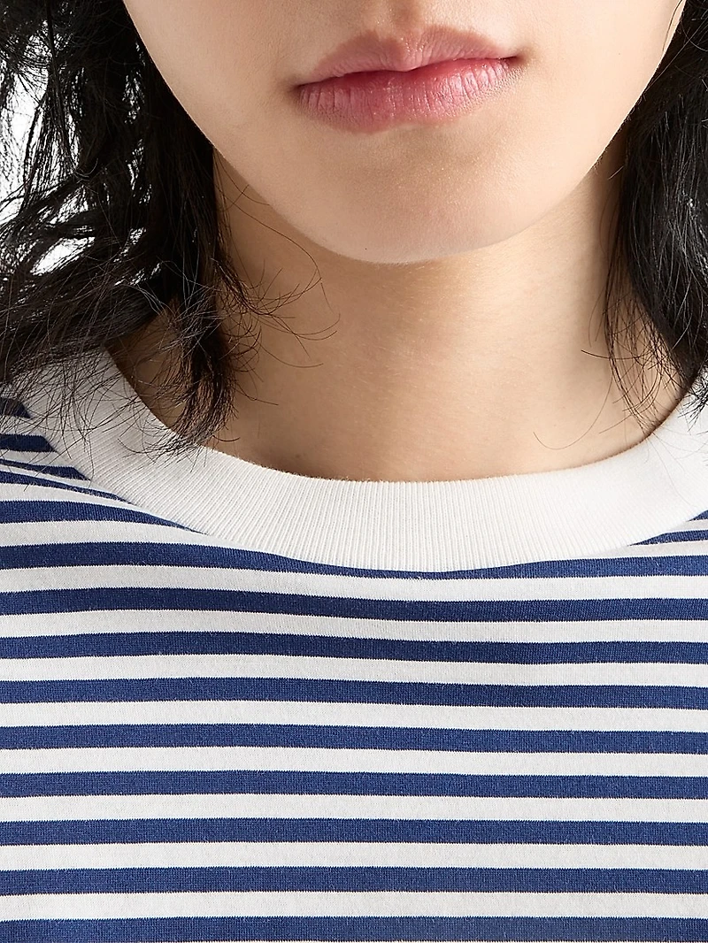 Long-Sleeved Striped Jersey T-Shirt