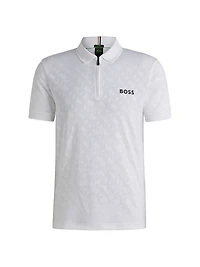 Active Quick-Dry Polo Shirt with Gradient Monogram Jacquard