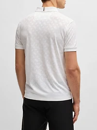 Active Quick-Dry Polo Shirt with Gradient Monogram Jacquard