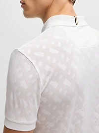 Active Quick-Dry Polo Shirt with Gradient Monogram Jacquard