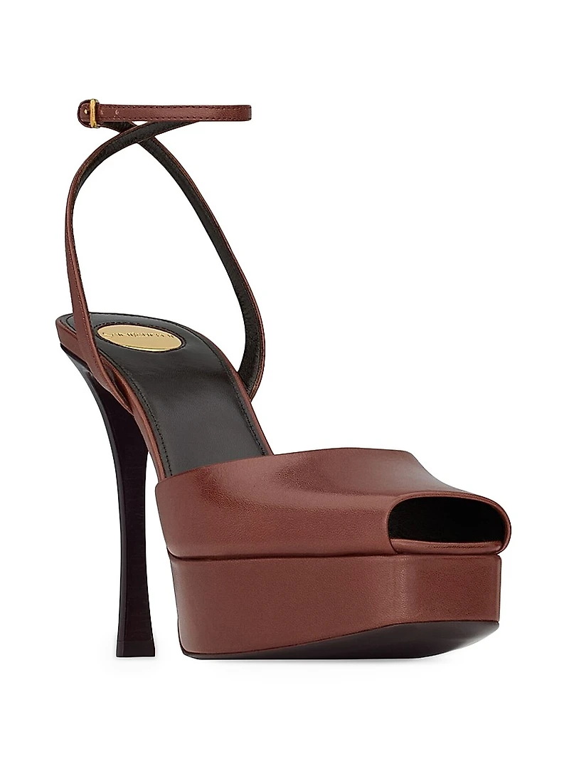 La Scandale Platform Sandals Smooth Leather
