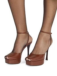 La Scandale Platform Sandals Smooth Leather