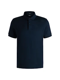 Mercerized-Cotton Polo Shirt with Double B Monograms