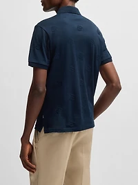 Mercerized-Cotton Polo Shirt with Double B Monograms