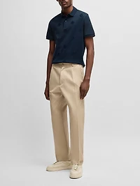 Mercerized-Cotton Polo Shirt with Double B Monograms