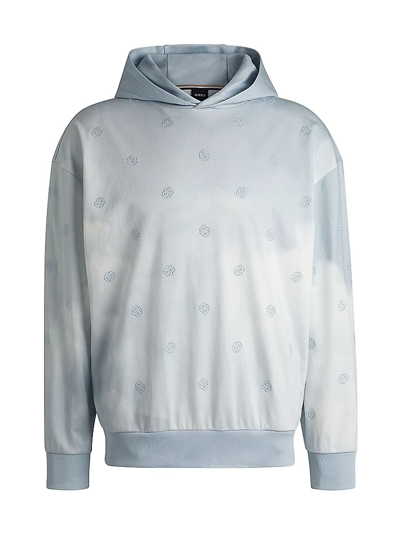 Cloud-Artwork Hoodie with Double B Monograms