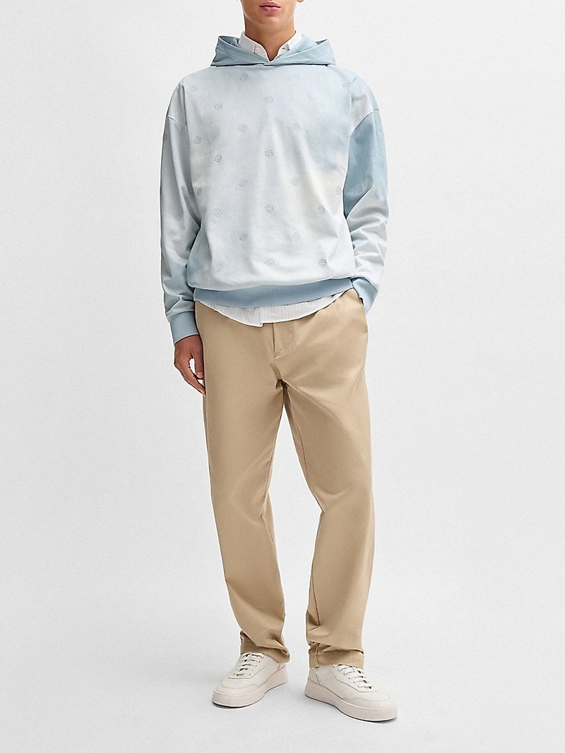 Cloud-Artwork Hoodie with Double B Monograms