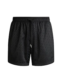 Swim Shorts with All-Over Tonal Monograms