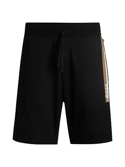 Cotton-Terry Shorts with Stripe Print