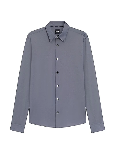 Slim-Fit Shirt Performance-Stretch Structured Fabric