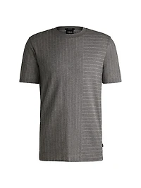 Mercerized-Cotton T-Shirt with Mixed Stripes