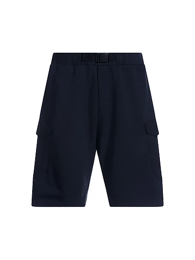 Super-Stretch Shorts with Hopsack Paneling