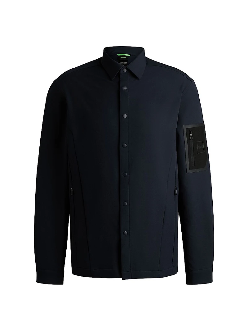 Relaxed-Fit Overshirt in Water-Repellent Stretch Fabric