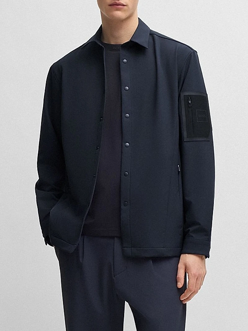 Relaxed-Fit Overshirt in Water-Repellent Stretch Fabric
