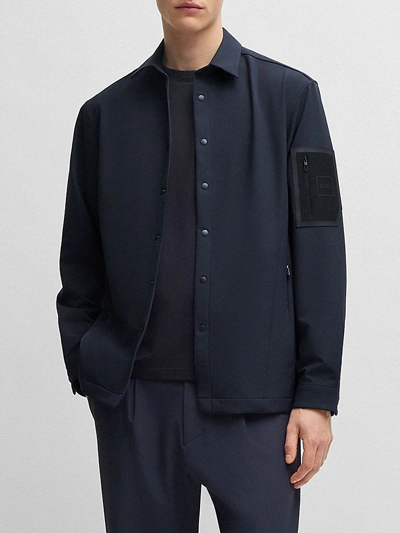 Relaxed-Fit Overshirt in Water-Repellent Stretch Fabric