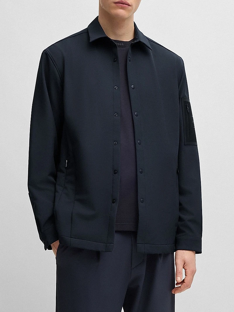 Relaxed-Fit Overshirt in Water-Repellent Stretch Fabric