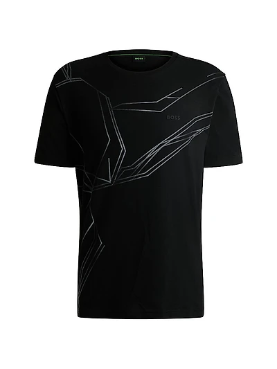 Stretch-Cotton T-Shirt with Degradé Print