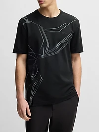 Stretch-Cotton T-Shirt with Degradé Print