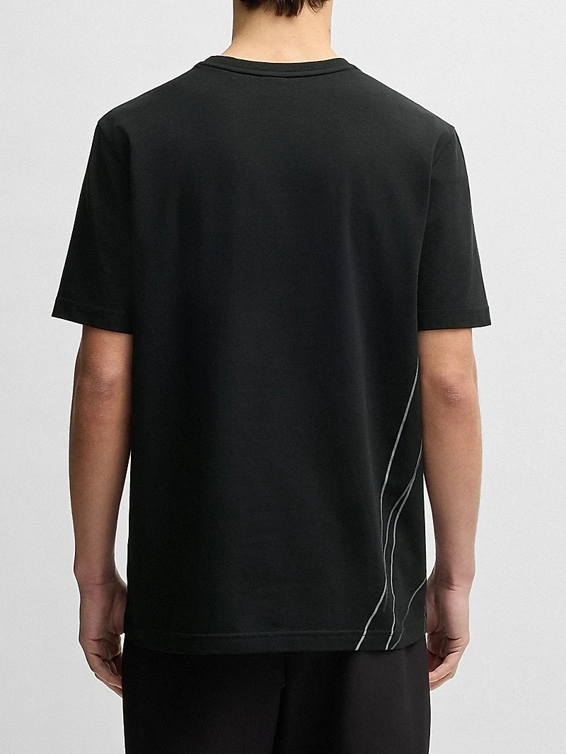 Stretch-Cotton T-Shirt with Degradé Print