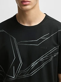 Stretch-Cotton T-Shirt with Degradé Print