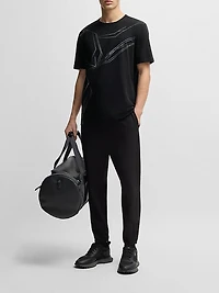 Stretch-Cotton T-Shirt with Degradé Print