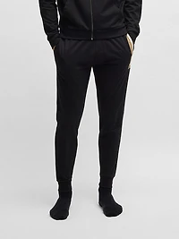 Cotton-Terry Tracksuit Bottoms with Stripe Print