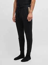 Cotton-Terry Tracksuit Bottoms with Stripe Print