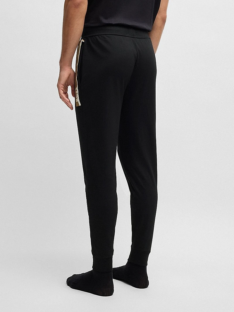 Cotton-Terry Tracksuit Bottoms with Stripe Print