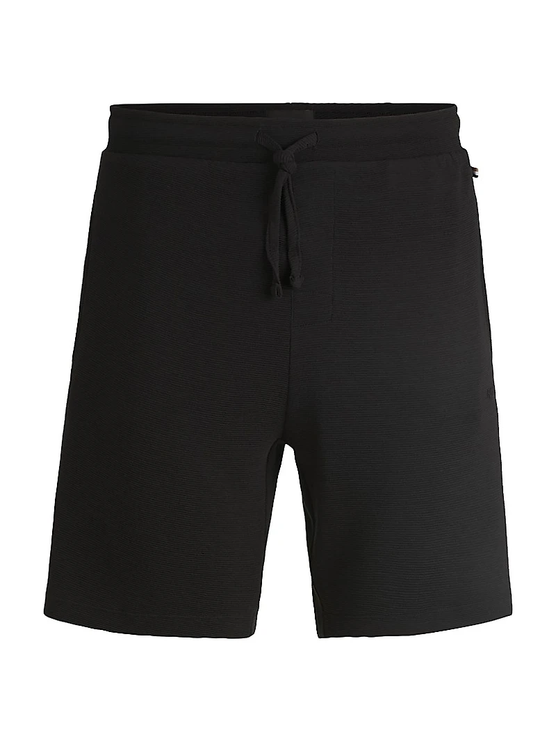 Stretch-Jersey Pajama Shorts with Embroidered Logo