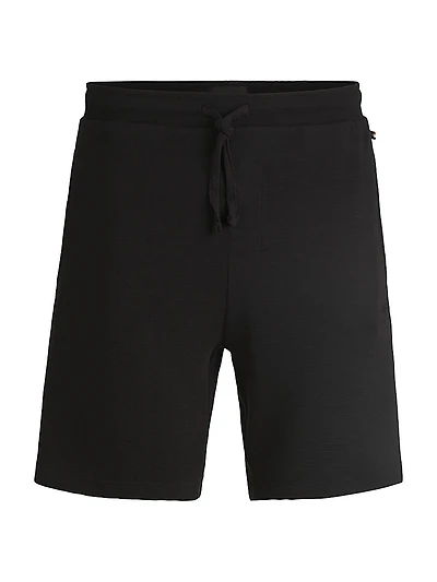 Stretch-Jersey Pajama Shorts with Embroidered Logo