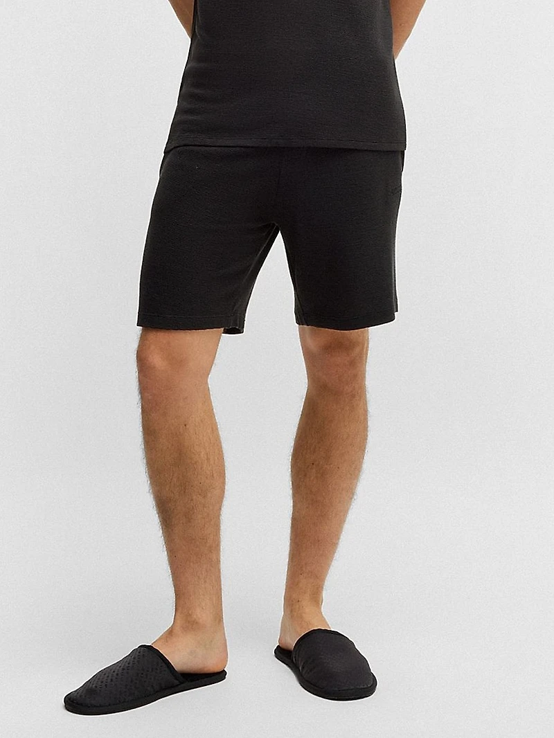 Stretch-Jersey Pajama Shorts with Embroidered Logo
