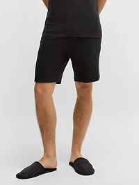 Stretch-Jersey Pajama Shorts with Embroidered Logo
