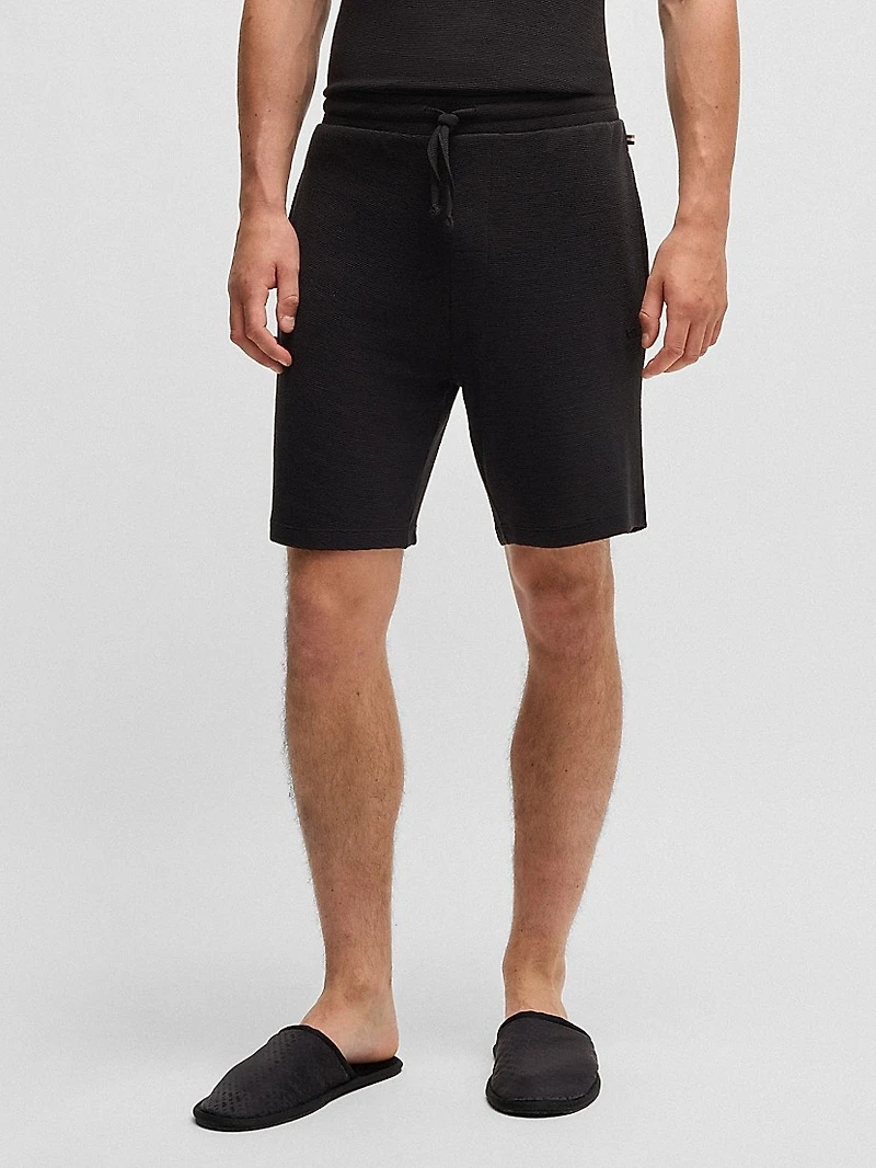 Stretch-Jersey Pajama Shorts with Embroidered Logo
