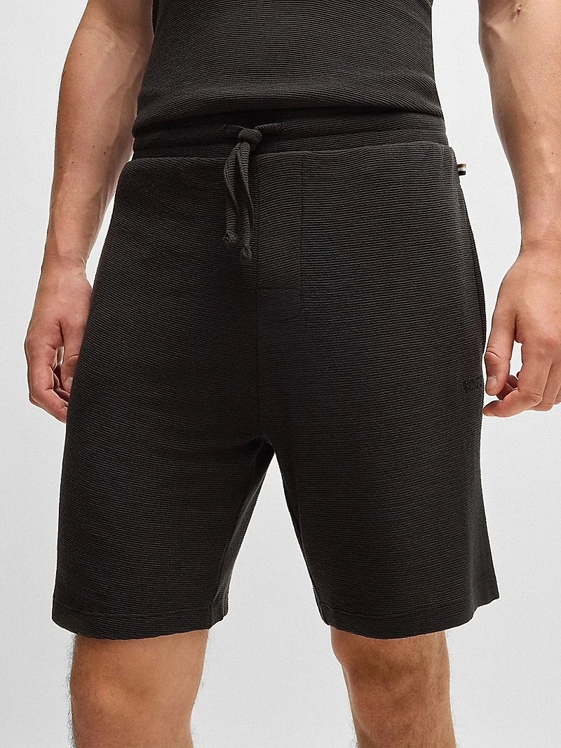 Stretch-Jersey Pajama Shorts with Embroidered Logo