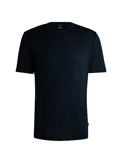 Mercerized-Cotton T-Shirt with Double B Monograms