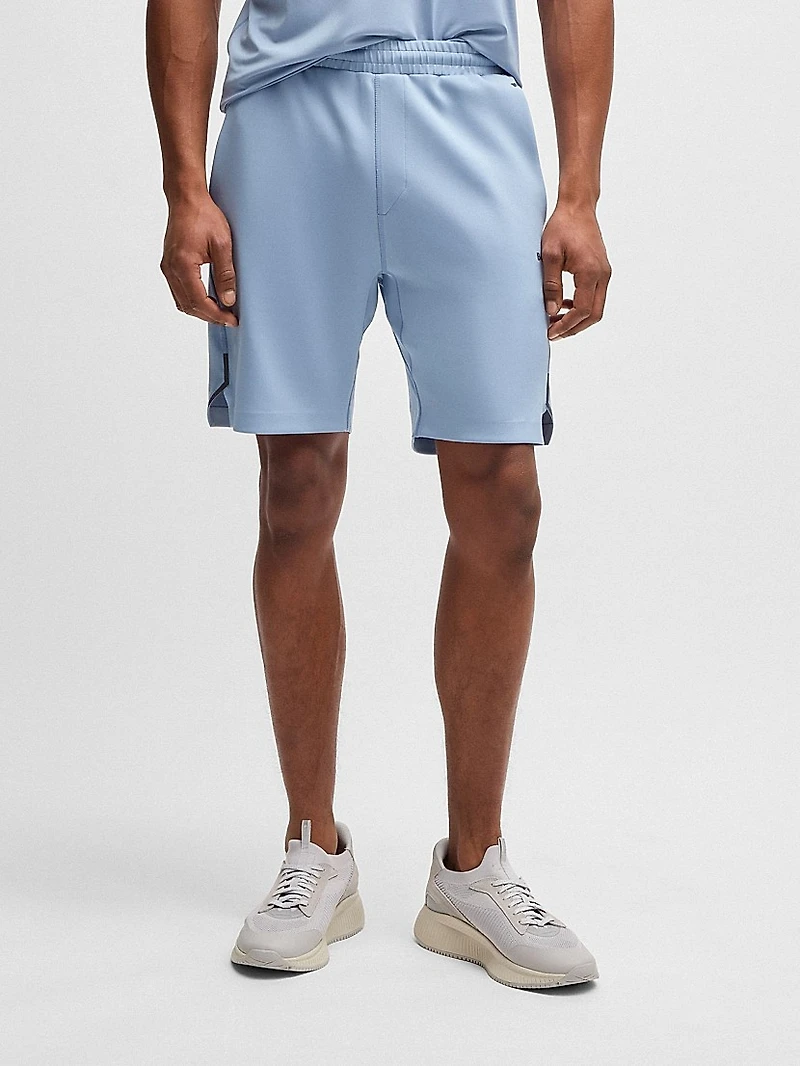 Active Stretch Shorts with Decorative Reflective Details