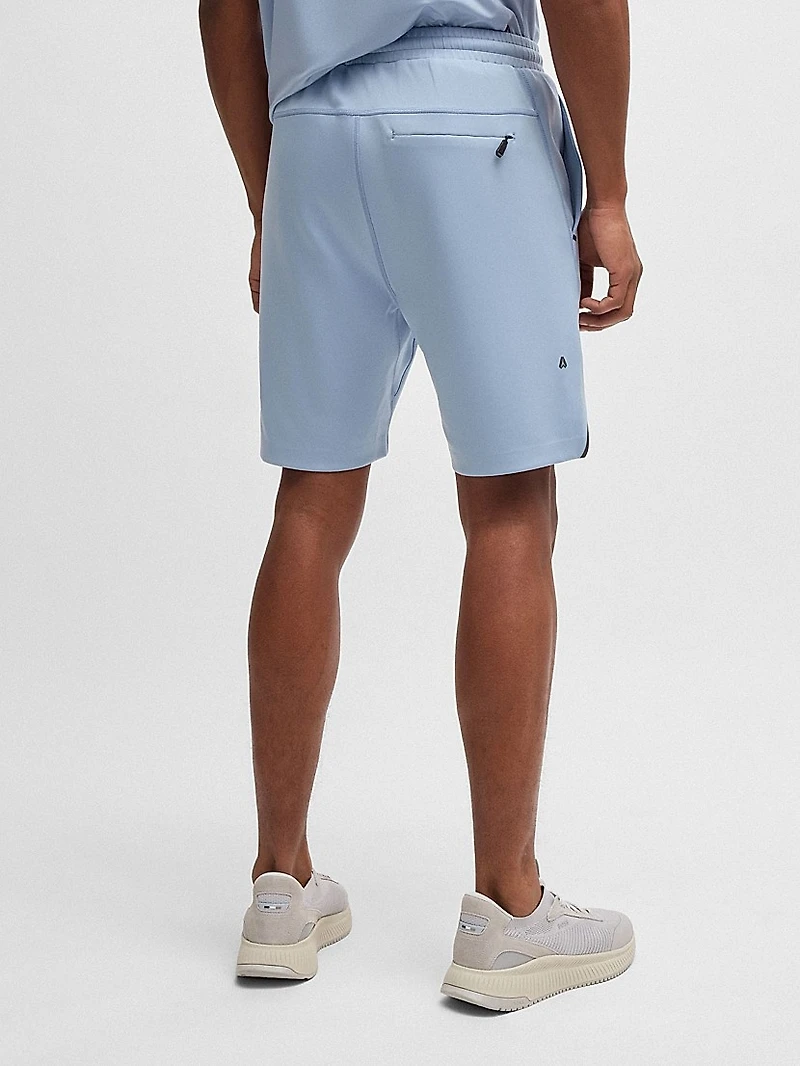 Active Stretch Shorts with Decorative Reflective Details