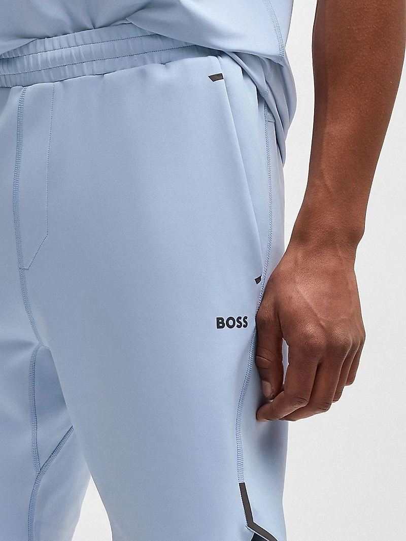 Active Stretch Shorts with Decorative Reflective Details