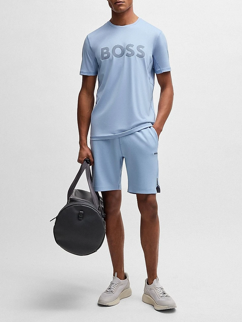 Active Stretch Shorts with Decorative Reflective Details