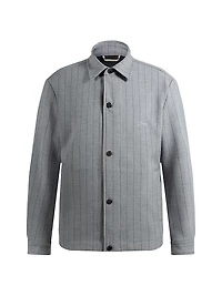 Relaxed-Fit Overshirt with Stripe and Script Logo